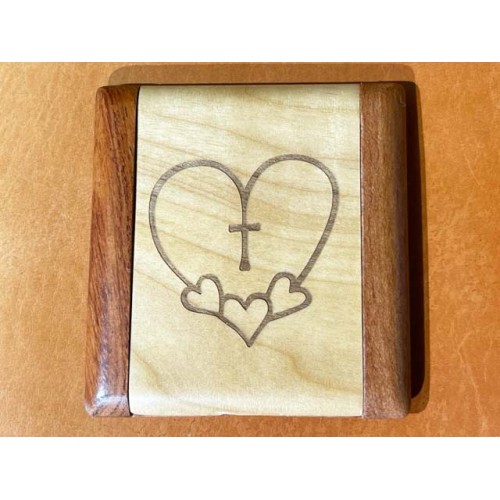 Compact mirror  Hearts with Cross 